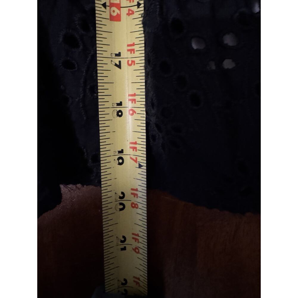 Express Beaded Black Eyelet Ruffle Sleeves Top Whimsigoth Festival Gypsy Size M - Picture 6 of 10